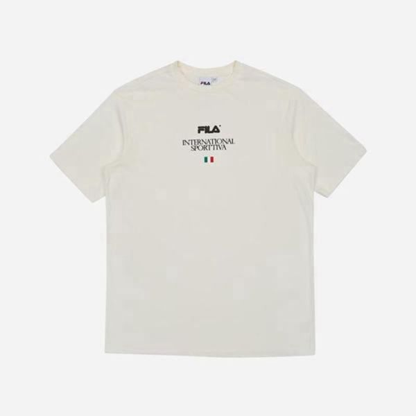 Camisetas Manga Corta Fila Hombre Blancas - Sportive Logo S/S - España 013569CPT